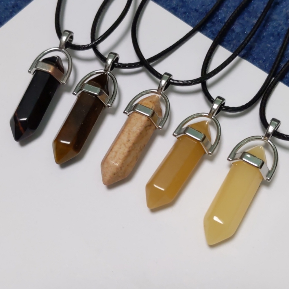 Brown Chakra Crystal Quartz Pendant Necklaces